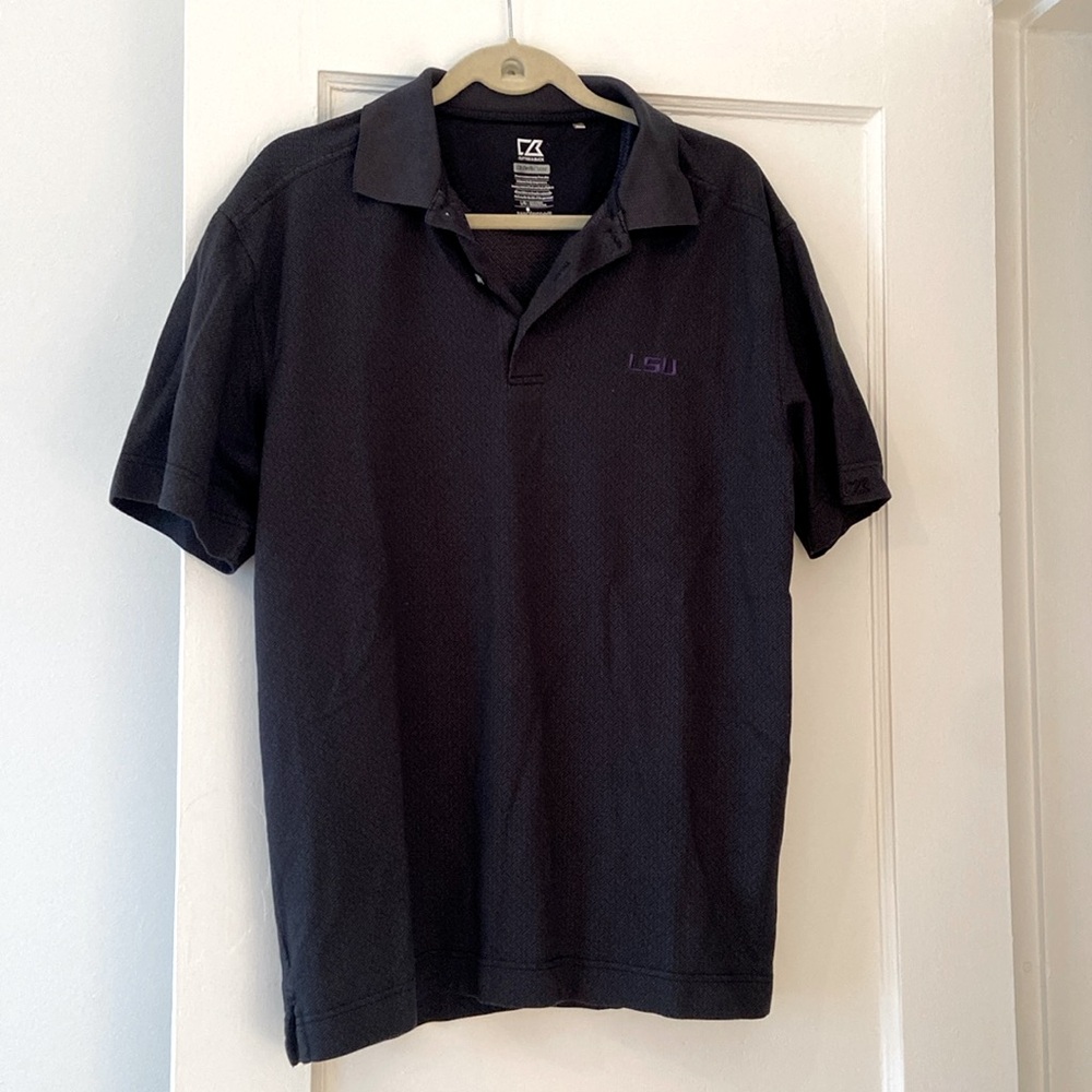 Charcoal Gray LSU golf shirt